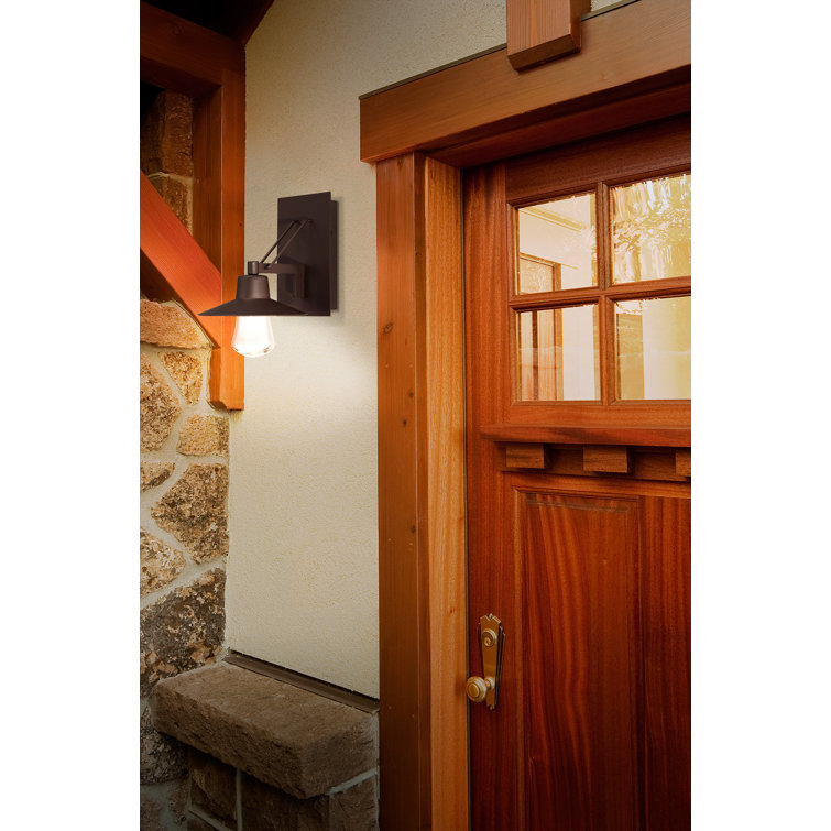 Black Mouth Blown Glass Dimmable LED Outdoor Wall Lantern