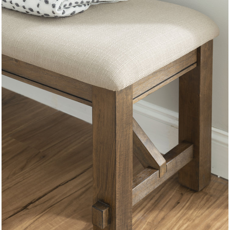 Raven Glazed Pine Brown 60" Solid Wood Farmhouse Dining Bench