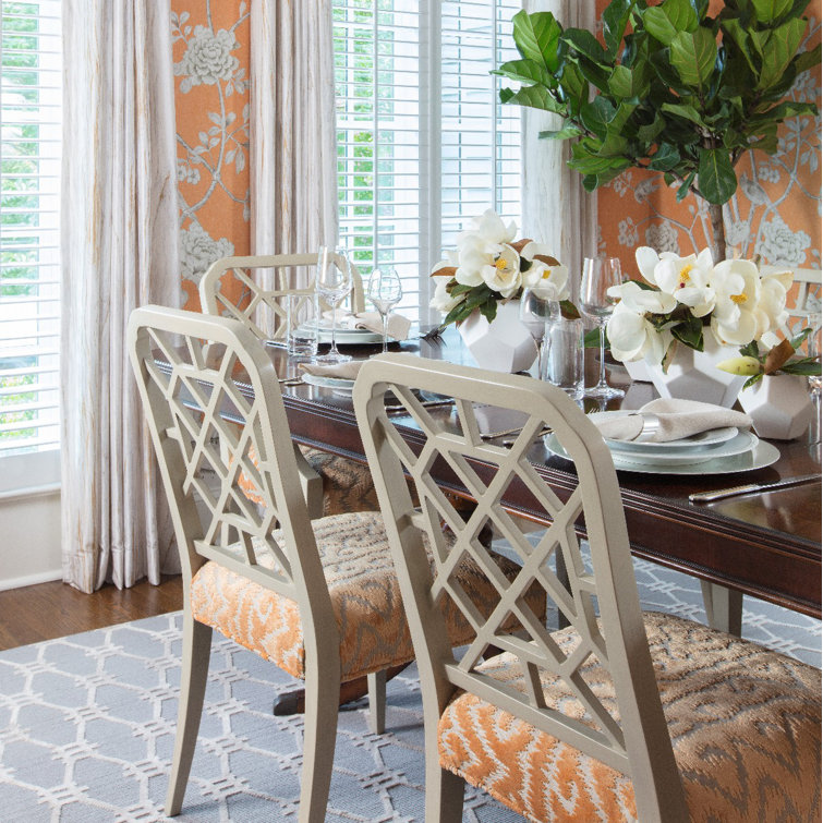Bordeaux Cross Back Upholstered Linen Side Chair Set