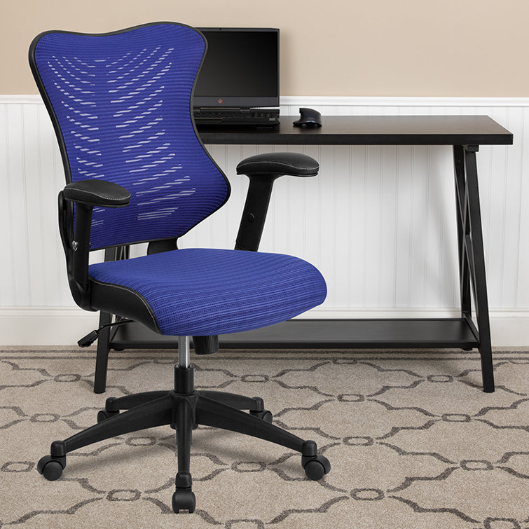 High-Back Blue Mesh Ergonomic Executive Swivel Chair