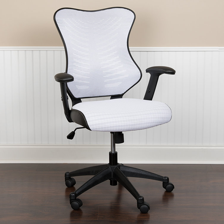 Elevate White Mesh High-Back Adjustable Executive Office Chair