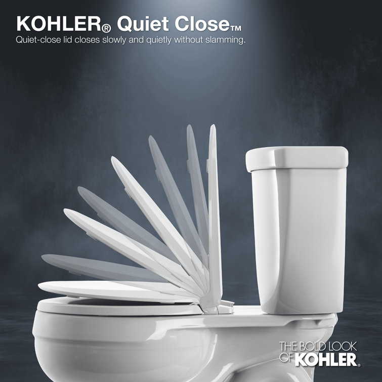 White Round-Front Toilet Seat with Quiet-Close Lid