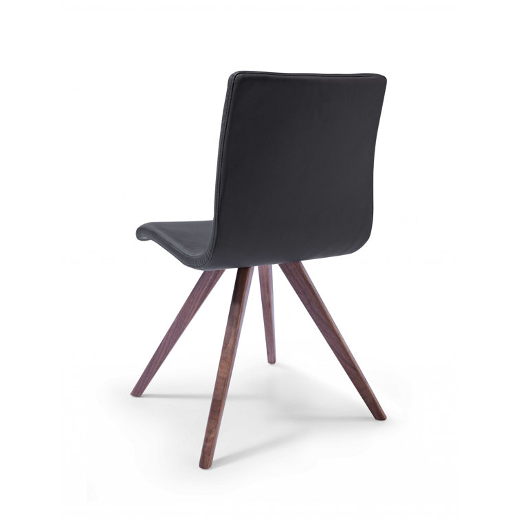 Sleek Polished Black Faux Leather Upholstered Dining Chair