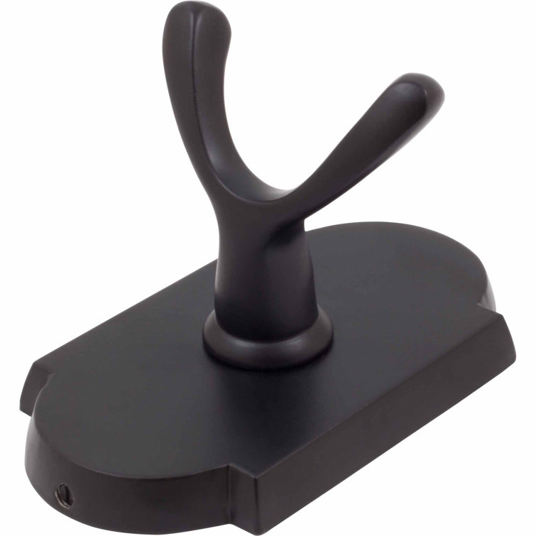 Matte Black Double-Pronged Wall Mounted Robe Hook