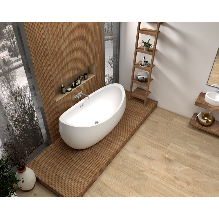 Maple 8" x 48" Matte Porcelain Wood Look Floor and Wall Tile