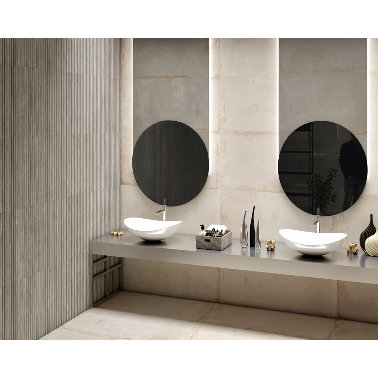 Gray 24x48 Matte Porcelain Wood Look Wall Tile