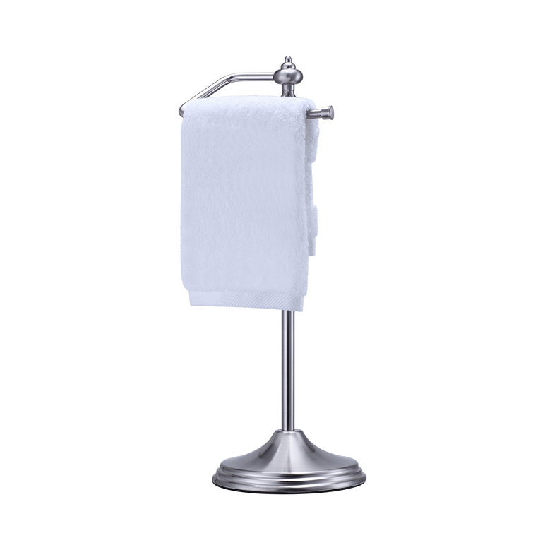 Satin Nickel Heavyweight Metal Fingertip Towel Holder Stand