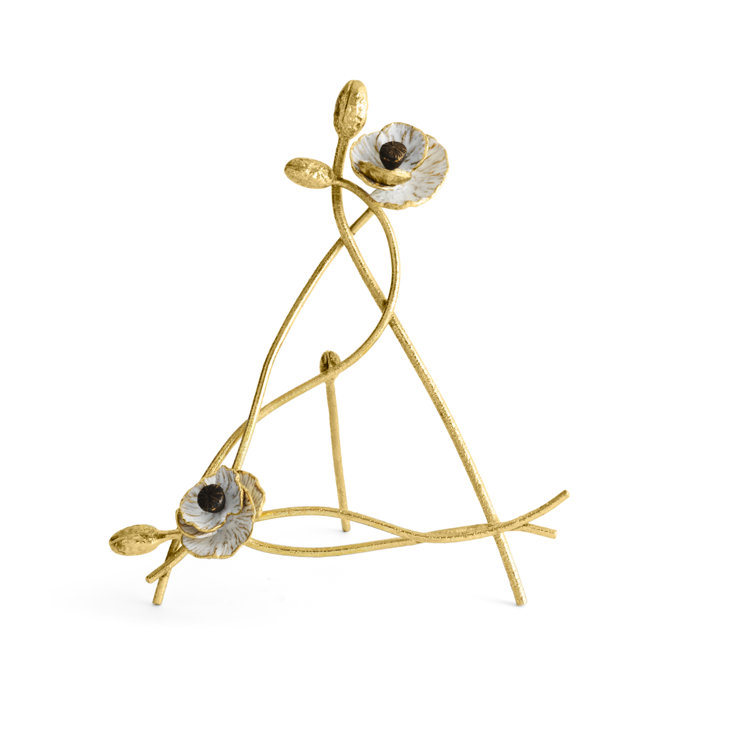 White and Gold Anemone Easel Frame 4x6