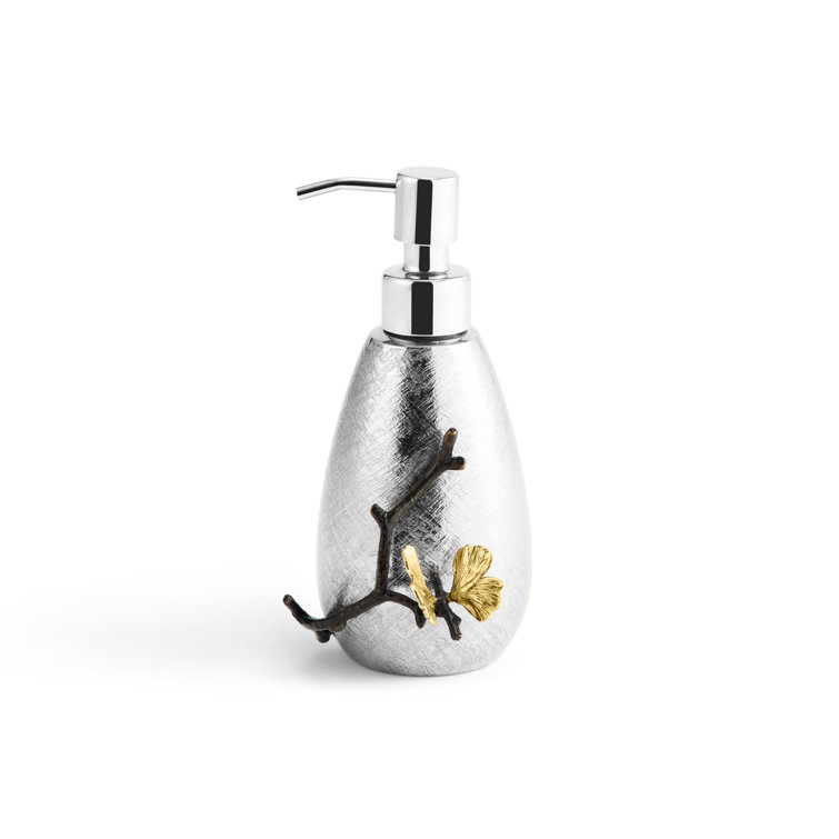 Bronze and Metallic Brown Butterfly Ginkgo Soap Dispenser