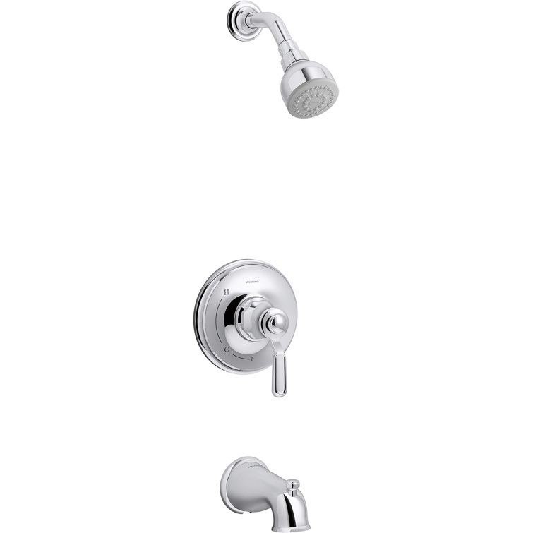 Polished Chrome Single Handle Wall Mounted Shower Faucet Set