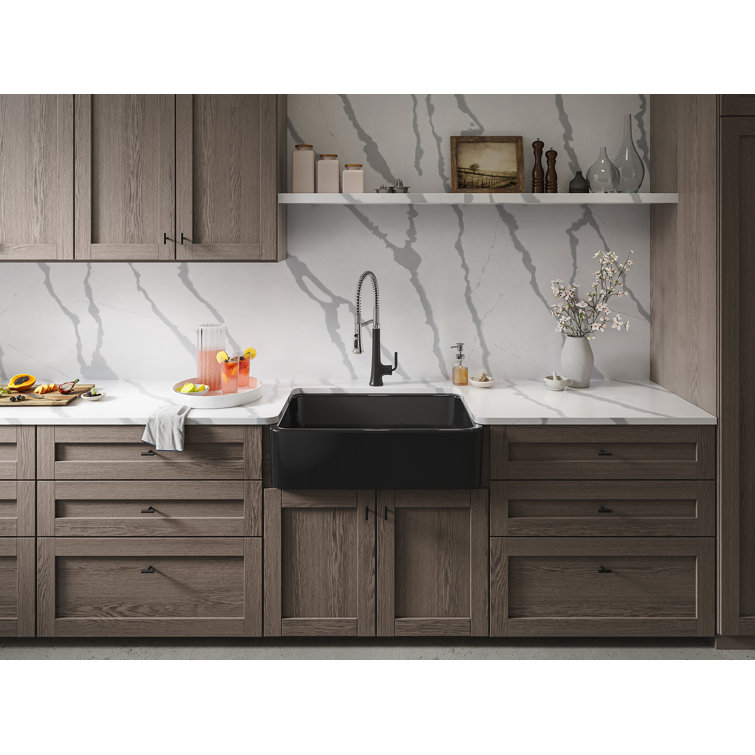 Aspen Green 34" Single-Bowl Farmhouse Cast Iron Kitchen Sink