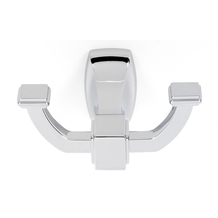 Polished Chrome Wall Mounted Double Robe Hook