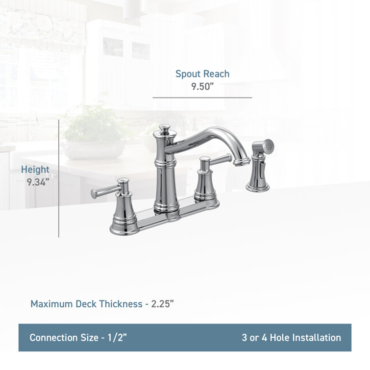 Sleek Stainless Steel Dual-Handle Kitchen Faucet with Side Spray