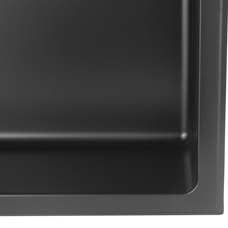 Matte Black Stainless Steel Rectangular Shower Niche