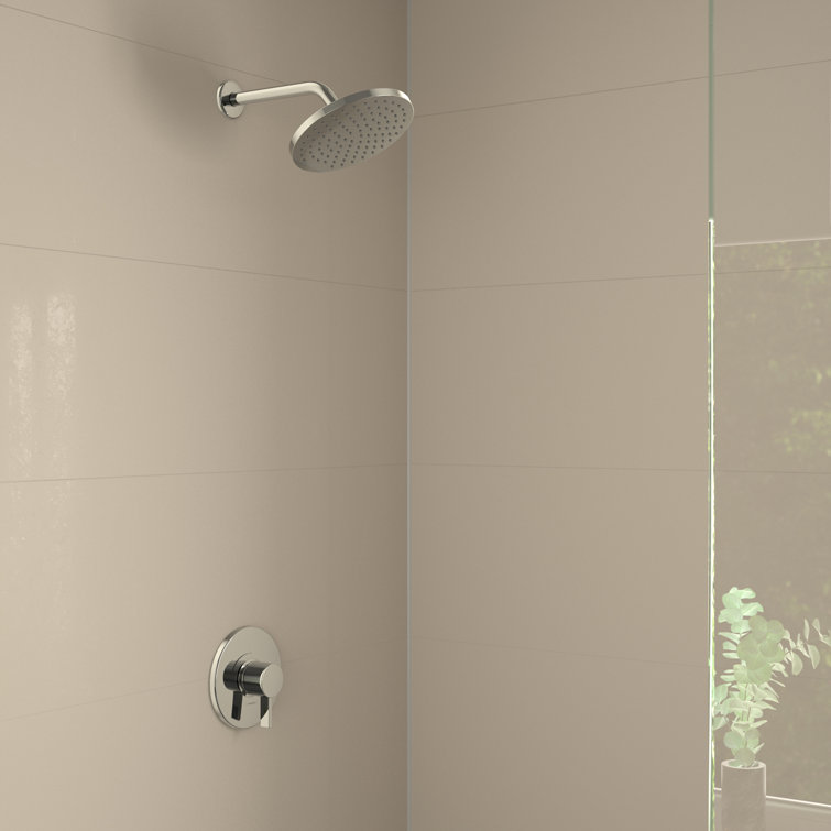 Chrome Wall Mounted Rain Shower Set with Brass Handle