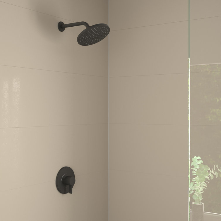 Contemporary Matte Black 8-inch Square Rain Showerhead