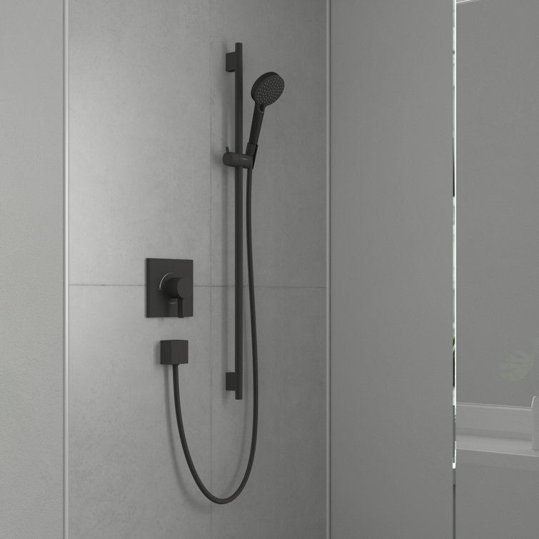 Transitional Matte Black 4" Handheld Multi-Jet Showerhead