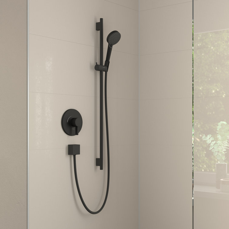 Transitional Matte Black 4" Handheld Multi-Jet Showerhead