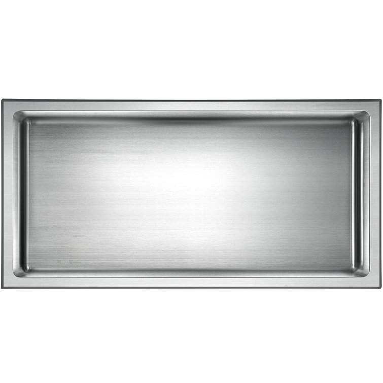 Brushed Stainless Steel Rectangular Shower Niche Shelf