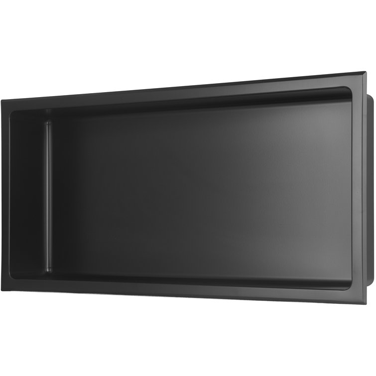 Matte Black Stainless Steel Rectangular Shower Niche