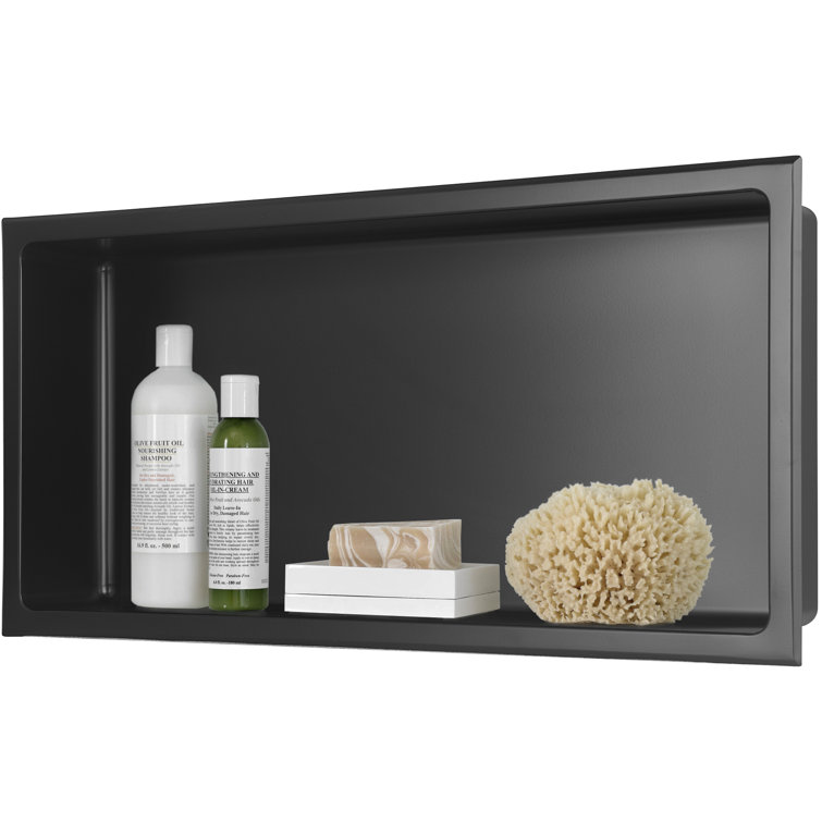 Matte Black Stainless Steel Rectangular Shower Niche