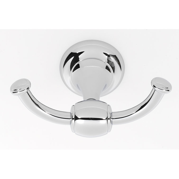 Polished Chrome Wall Mounted Double Robe Hook