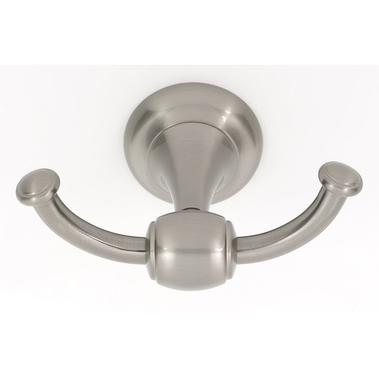 Satin Nickel Wall Mounted Double Robe Hook
