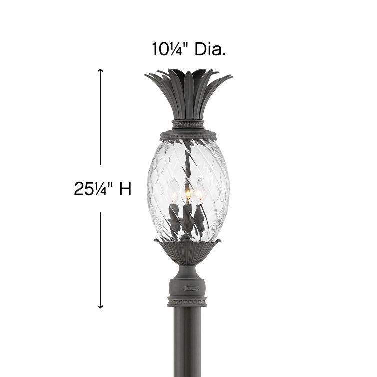 Museum Black 25.25" LED Post Lantern with Clear Optic Glass