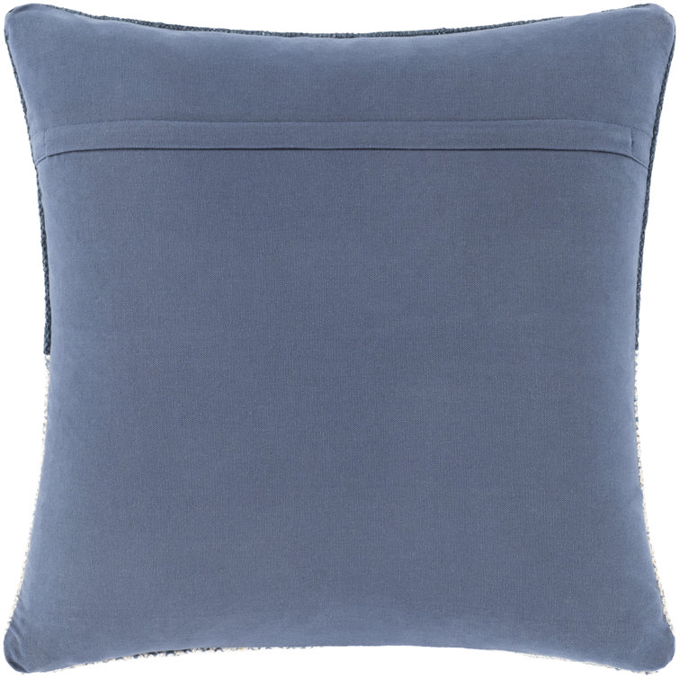 Lola 22'' Navy and Cream Cotton Throw Pillow