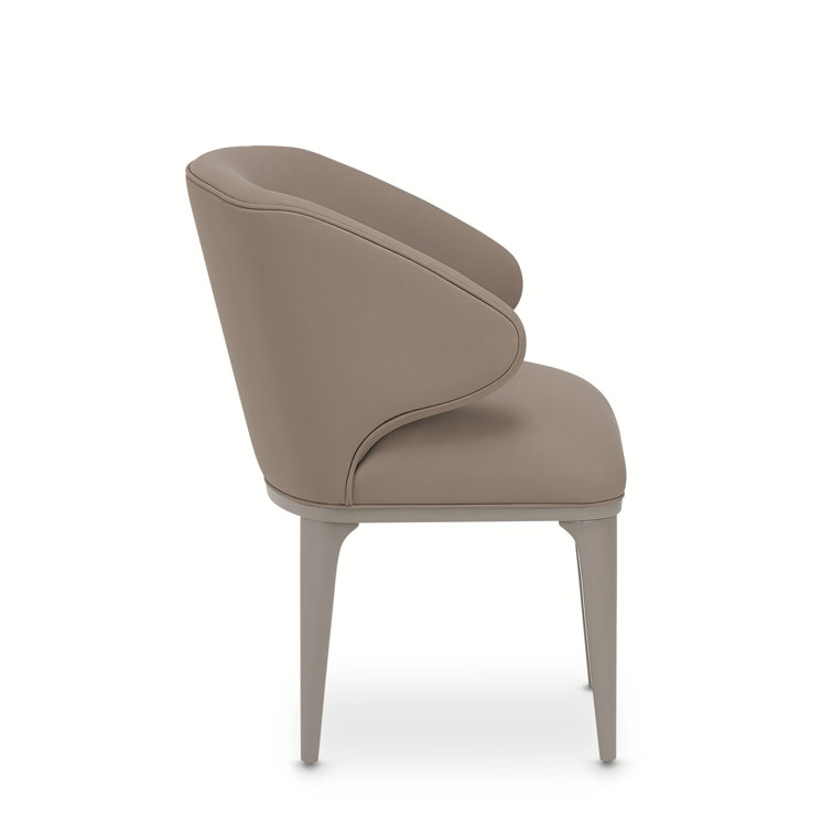 Elegant Icicle White Vanity Chair with Silver Mist Accents