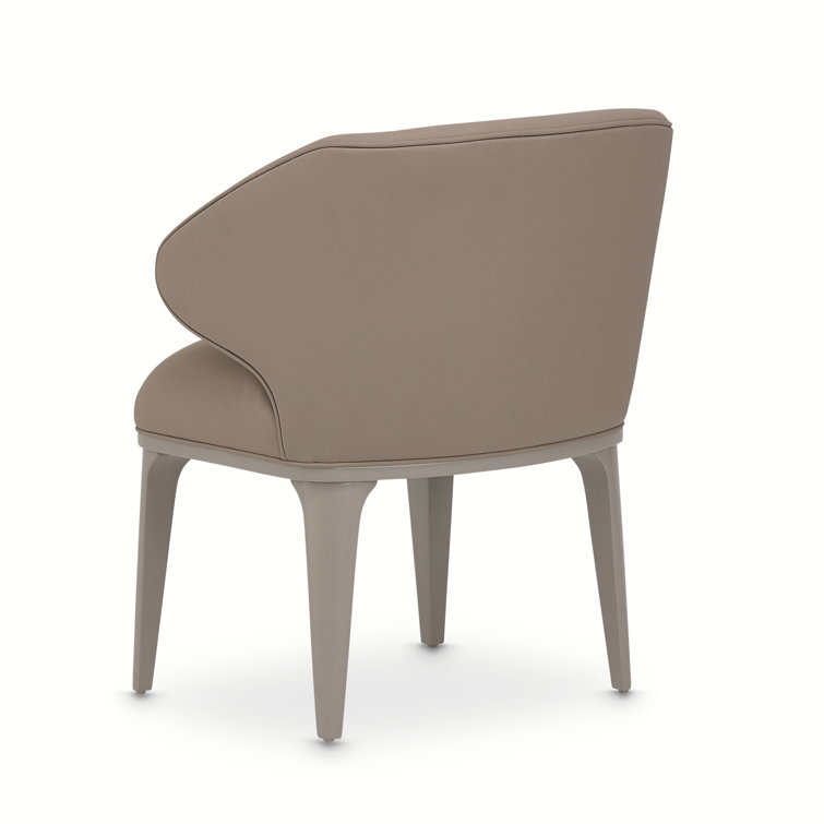 Elegant Icicle White Vanity Chair with Silver Mist Accents