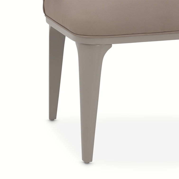 Elegant Icicle White Vanity Chair with Silver Mist Accents