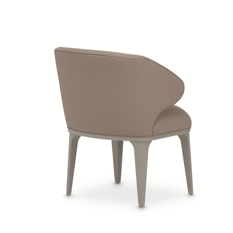 Elegant Icicle White Vanity Chair with Silver Mist Accents