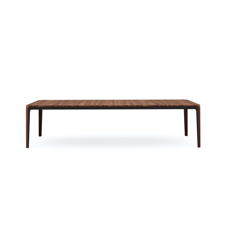 Rich Walnut Extendable Dining Table with Dark Chocolate Accents