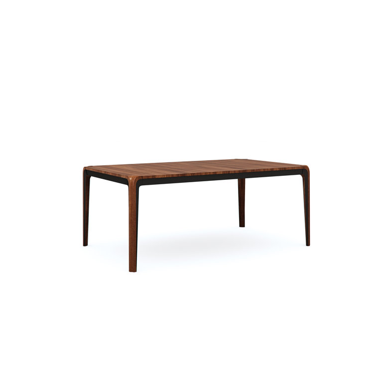 Rich Walnut Extendable Dining Table with Dark Chocolate Accents