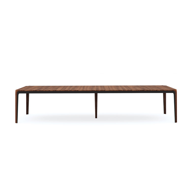 Rich Walnut Extendable Dining Table with Dark Chocolate Accents