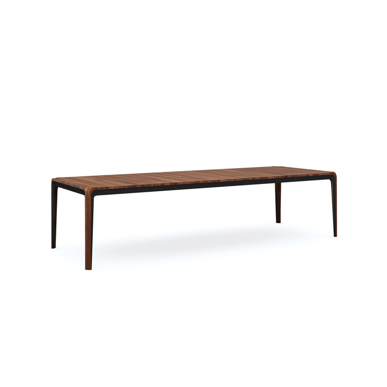 Rich Walnut Extendable Dining Table with Dark Chocolate Accents