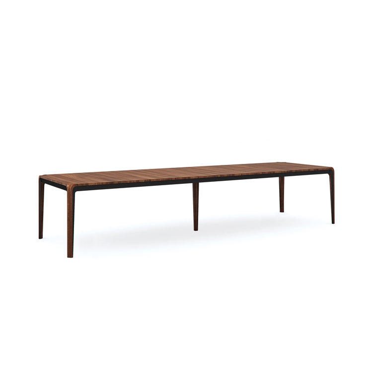 Rich Walnut Extendable Dining Table with Dark Chocolate Accents