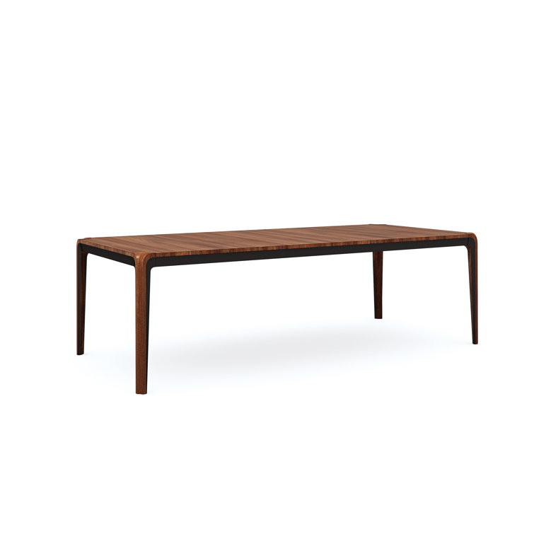 Rich Walnut Extendable Dining Table with Dark Chocolate Accents