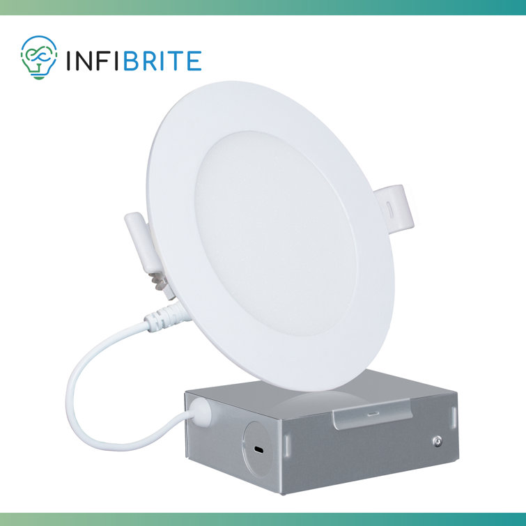 4'' White Ultra-Slim LED Recessed Ceiling Light with Junction Box