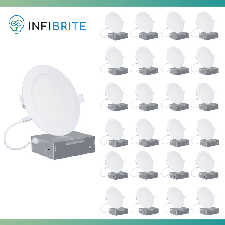 4'' White Aluminum LED Canless Recessed Lighting Kit, 24-Pack