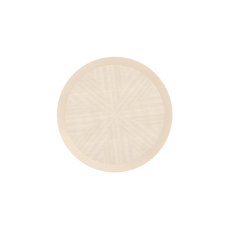 Champagne Pearl Round Wood and Glass Coffee Table
