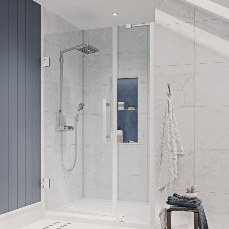 Endless Tampa-Pro 37" W x 72" H Alcove Frameless Shower Kit, Door, Panel, Base