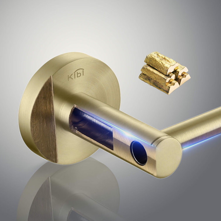 Brushed Gold Circular 5-Piece Metal Bathroom Hardware Set