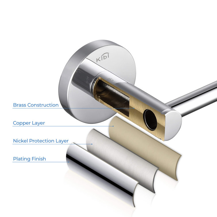 Chrome Circular 5-Piece Metal Bathroom Hardware Set