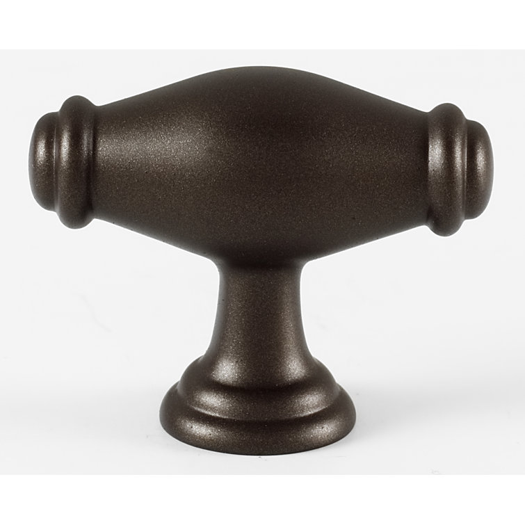 Chocolate Bronze Traditional T-Handle Bar Knob with Mounting Hardware