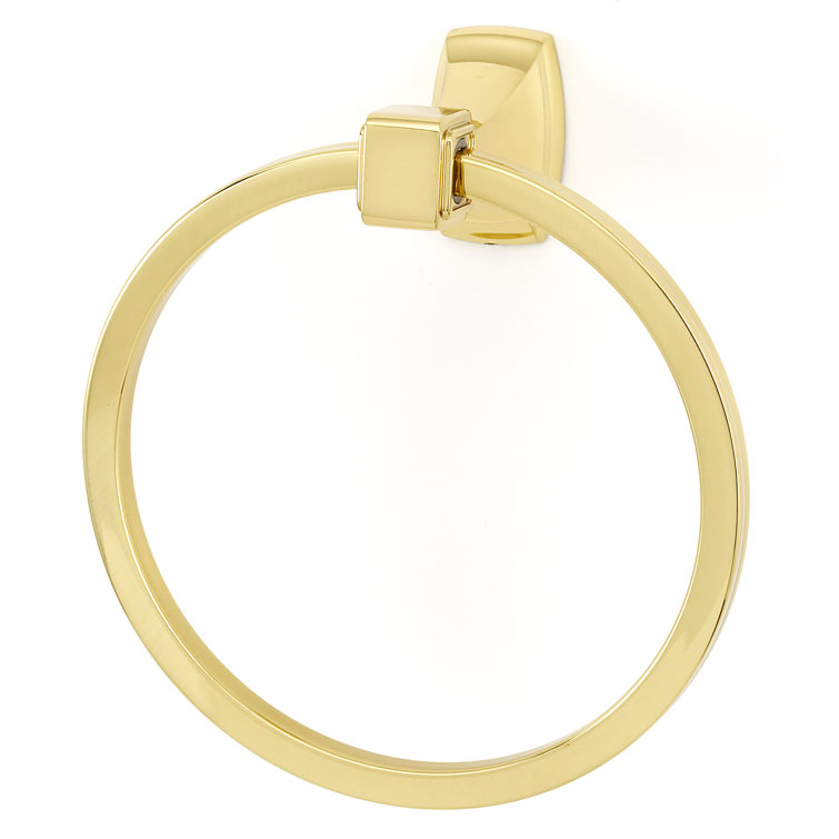 Polished Brass Modern Round Towel Ring