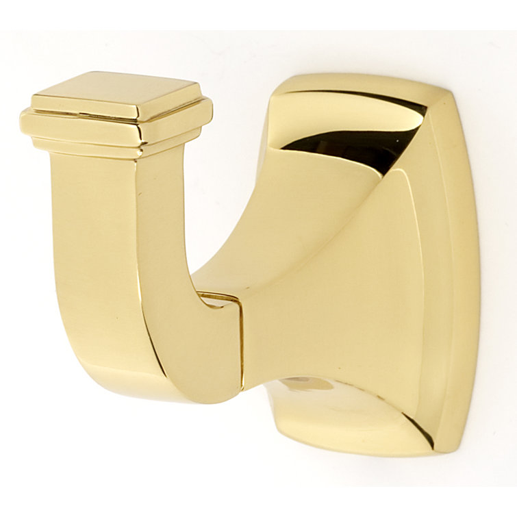 Polished Brass Wall Mounted Robe Hook