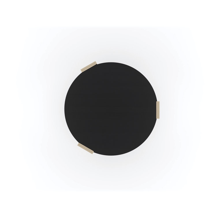 Black and Gold Round Wood and Metal End Table
