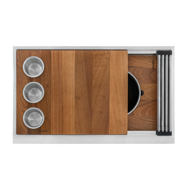 Ruvati 36" Stainless Steel Dual Tier Workstation Kitchen Sink